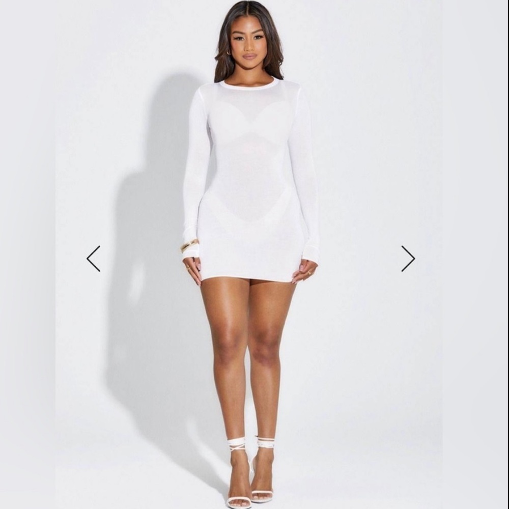 See thru me white mini dress Naked wardrobe